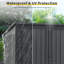 La poubelle contient 2 poubelles en métal pour le rangement des ordures, en acier inoxydable galvanisé, une remise pour la cour de jardin