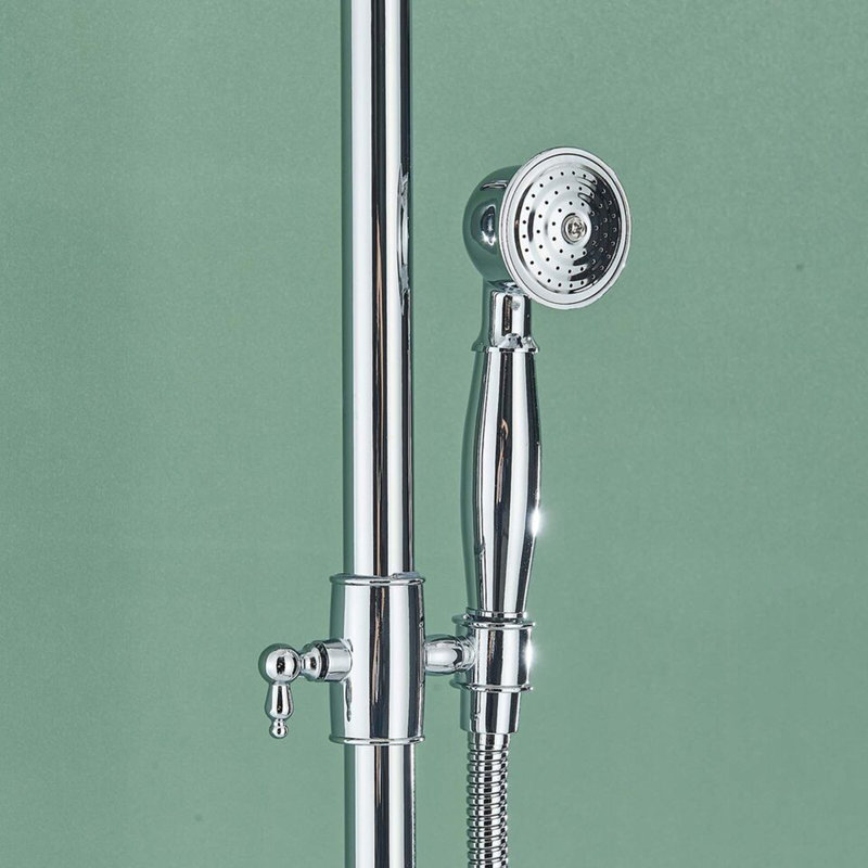 2 Handle Floor Waterfall Faucet with Diverter, Chrome