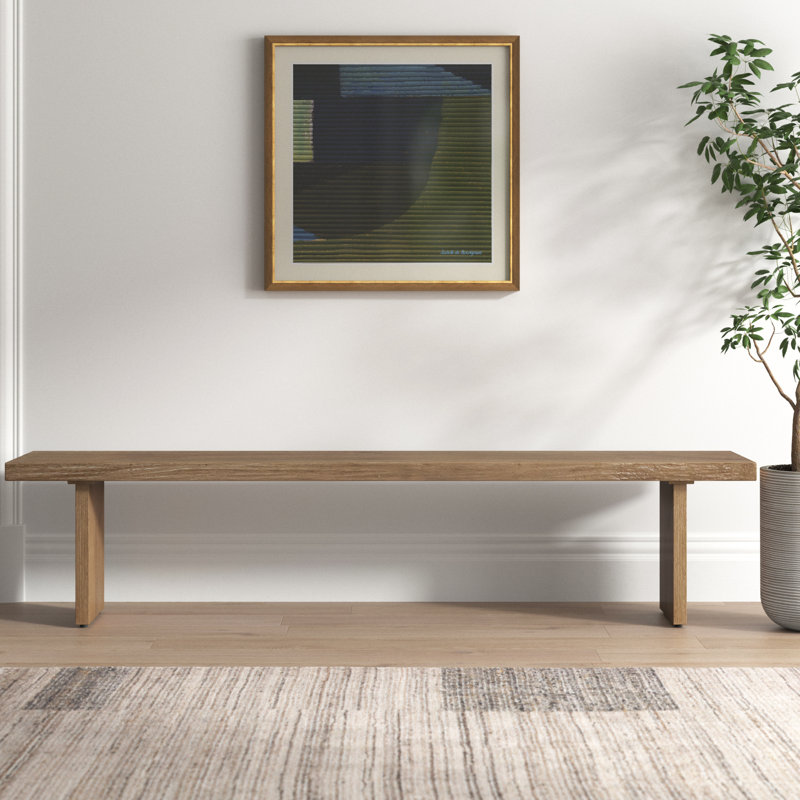 Cognac Solid Wood Bench