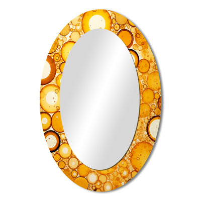 Sunset Reverie abstract swirl collages - Modern Oval Wall Mirror