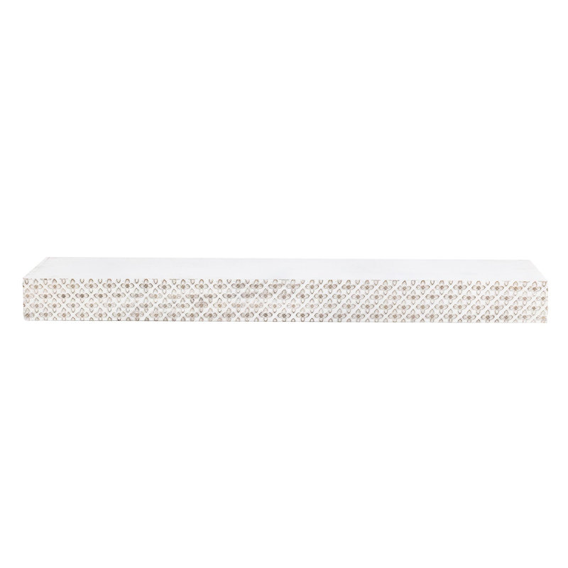 Tablette murale flottante Bucholz, Blanc, H 3 po x l 36,25 po x P 8,6 po