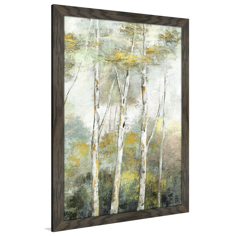 Twinkling Trees - Peinture, L 33,5 po x H 49,5 po, Encadrement brun