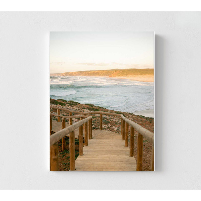 Reproduction murale de paysage côtier serein - coucher de soleil plage, 42" H x 56" W, Impression sans cadre, Does Not Apply