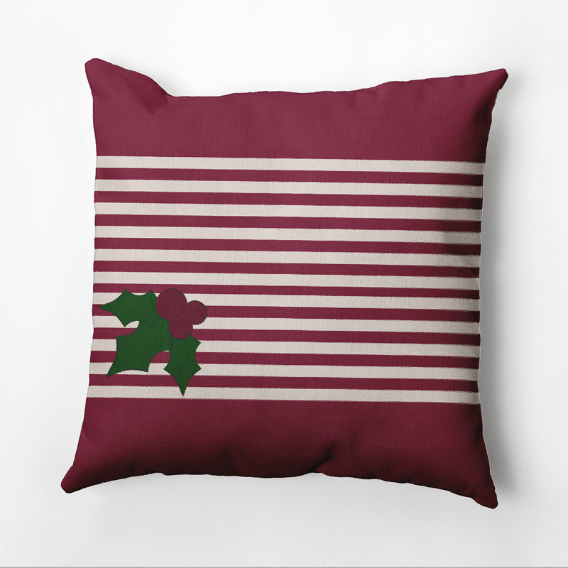 Striped Reversible Throw Pillow, 20" H x 20" W, Cranberry/Burgundy
