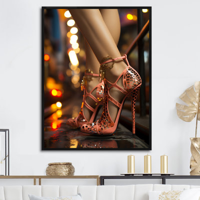 Fashion Pink High Heels, reproduction d'art sur toile