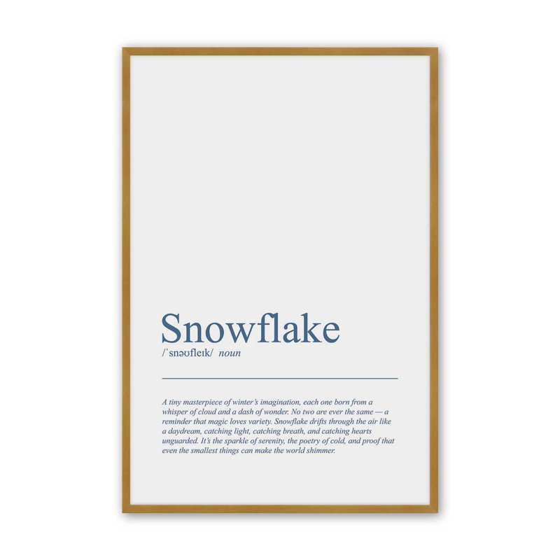 «The Wonders of Snowflakes», reproduction d'art, 18 po x 24 po, Or poli