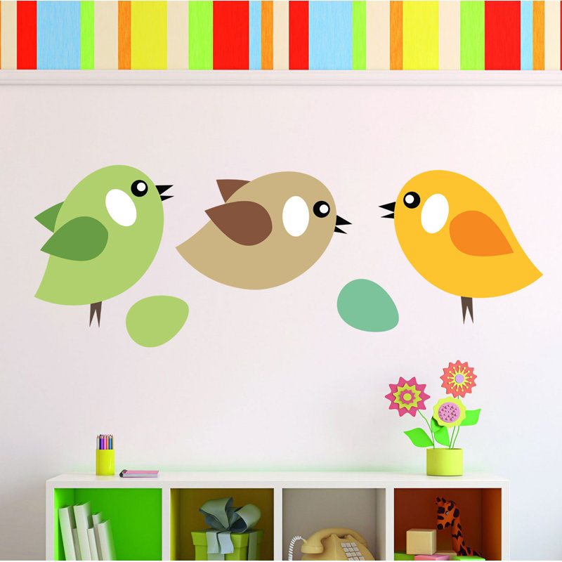 Adhésif décoratif oiseaux, H 6 po x l 15 po x P 0,5 po
