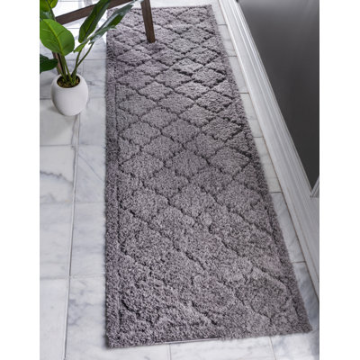Tapis géométrique gris foncé Molly