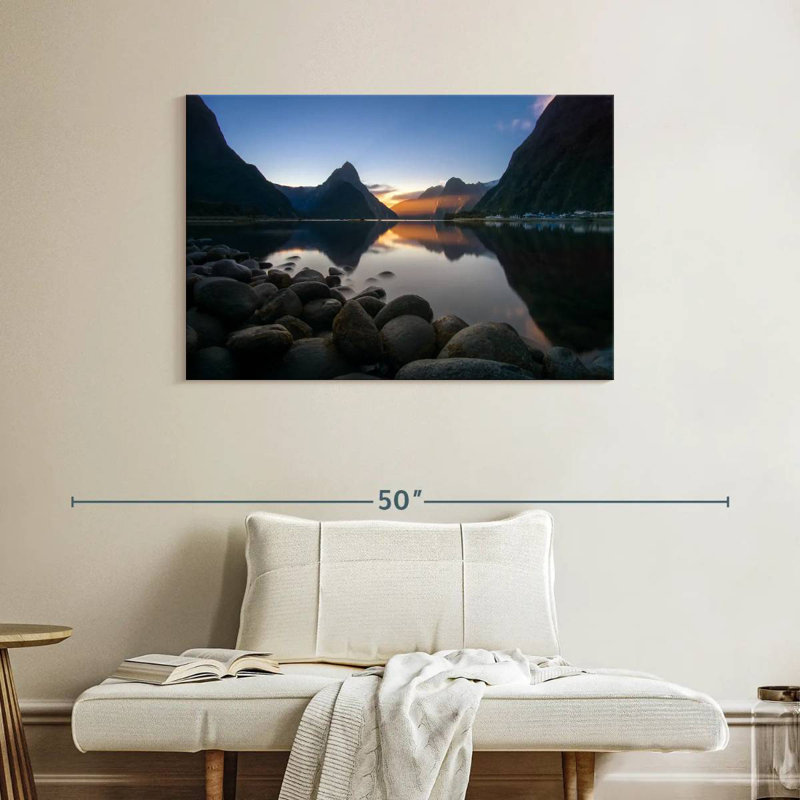Marchelle, Milford Sound, coucher de soleil sur le lac