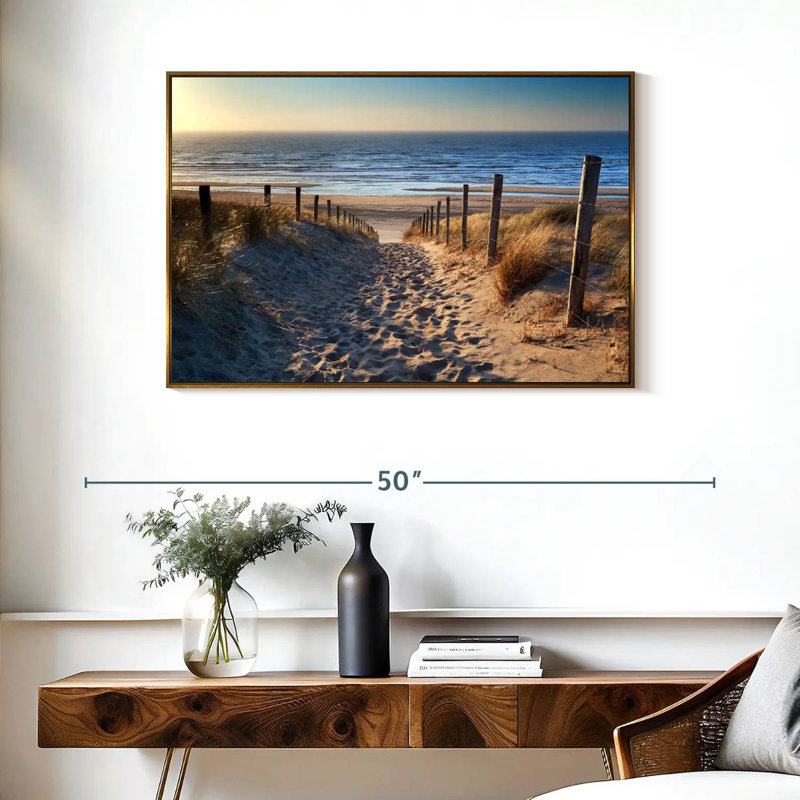 Path to North Sea Moxley, Cadre flottant doré, 37 po x 25 po