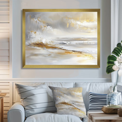 Minimalisme, plage dorée pure I - art mural de plage côtière pour le salon