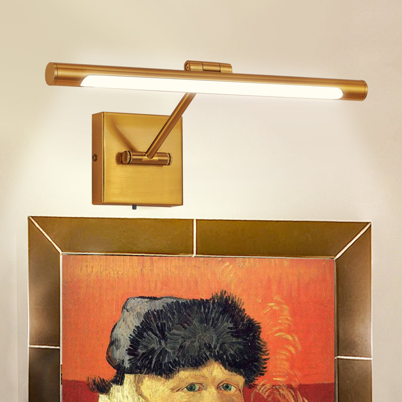 1-Light Dimmable LED Picture Light 3000K/4000K/5000K Adjustable, 640 Lumens, 4.33" H x 16" W x 9.06" D, Brushed Brass