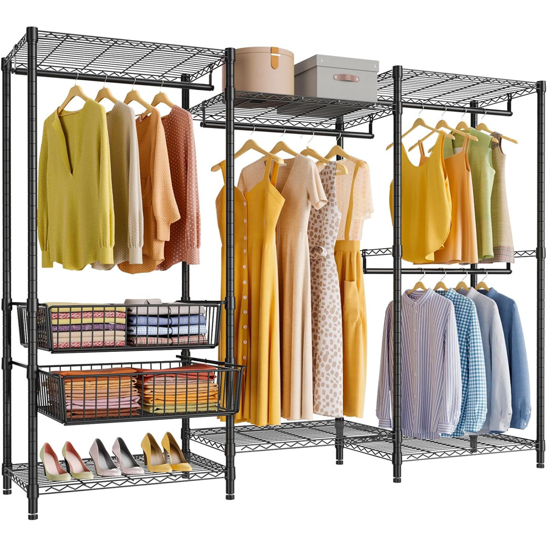 VIPEK V10 68.9" Wire Garment Rack with 2 Slid Baskets, Heavy Duty Clothes Rack VIPEK 