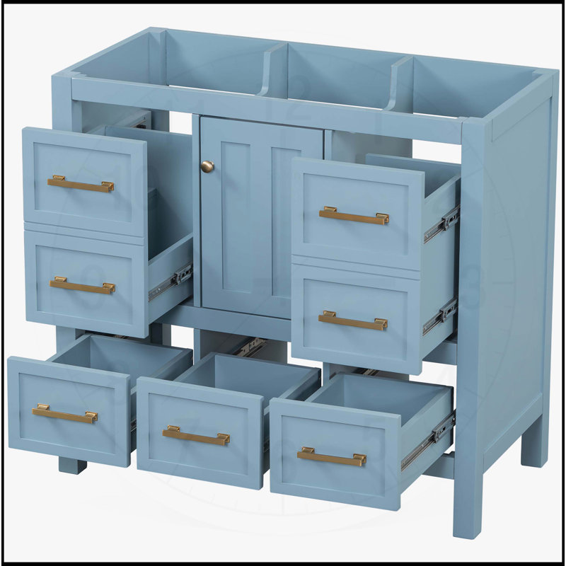 Meuble-lavabo 36 po sans lavabo, Bleu