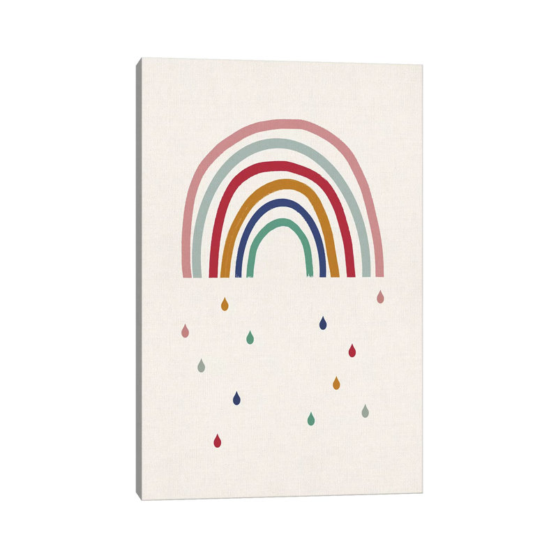 Décoration murale pleure arc-en-ciel pour enfants, Toile tendue, H 12 po x l 8 po x P 0,75 po