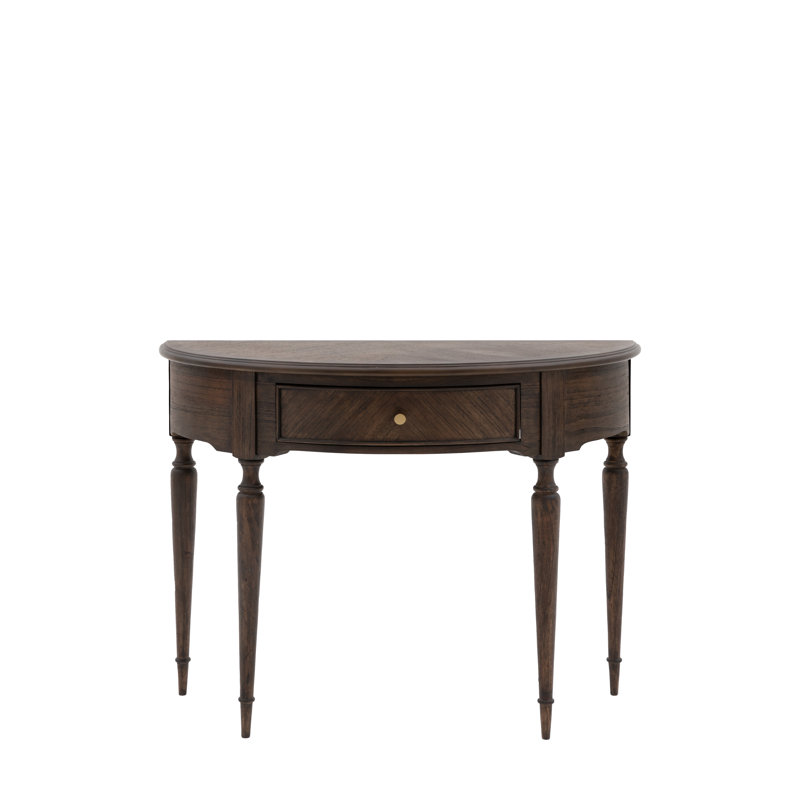 Cleston 92.5cm Solid Wood Top Console Table, Dark Brown