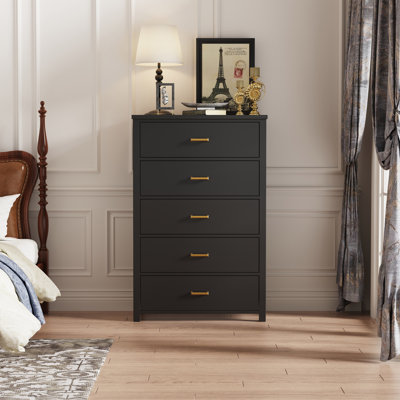 Commode 5 tiroirs en bois massif