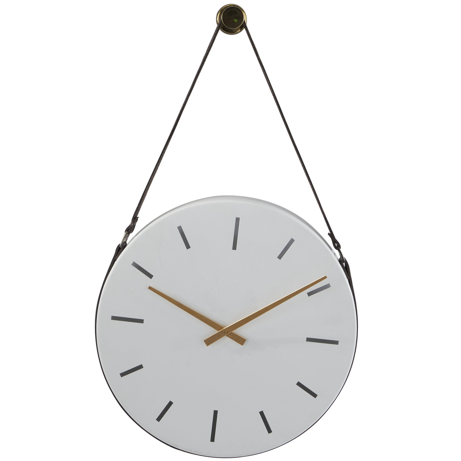 15.85'' Metal Wall Clock, White