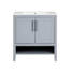 Meuble-lavabo 30 po avec lavabo, armoire de salle de bain multifonctionnelle avec portes et tiroirs, structure solide et panneau de fibres à densité moyenne-102299587
