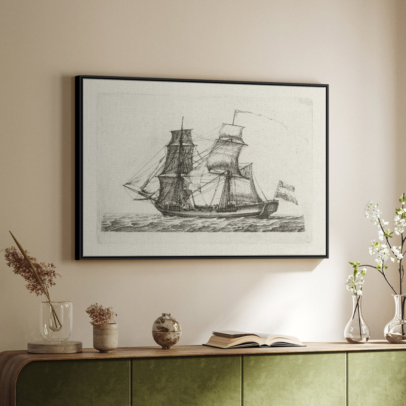 Croquis rétro-LX, H 17 po x l 25 po x P 2 po, Toile avec cadre flottant noir