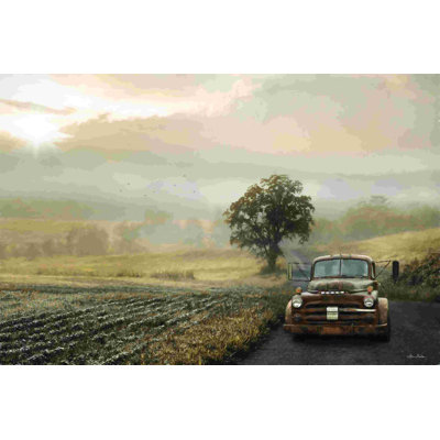 «Golden Foggy Road» par Lori Deiter - impression sur toile tendue