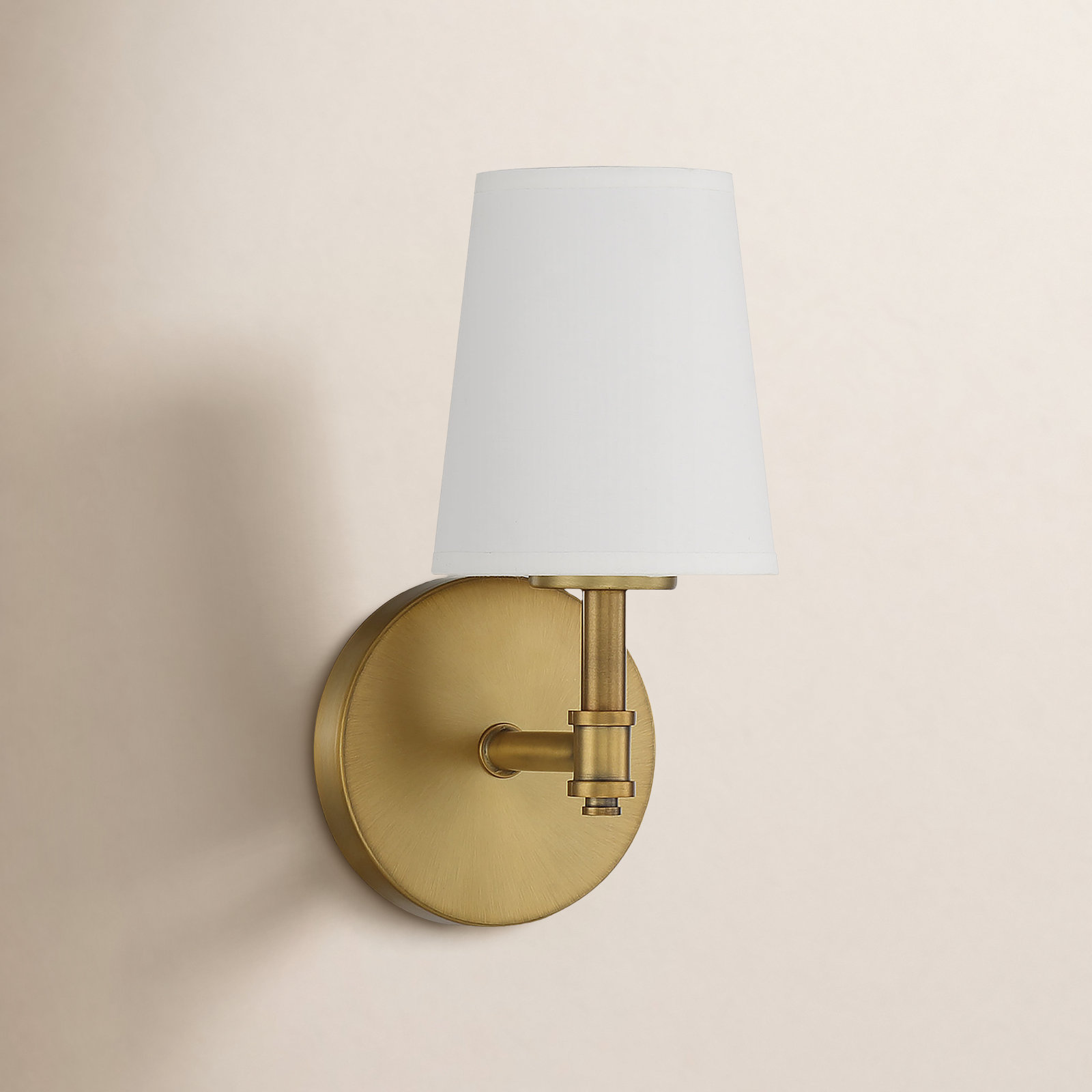 Shiloh Single Light Dimmable Brass Armed Sconce