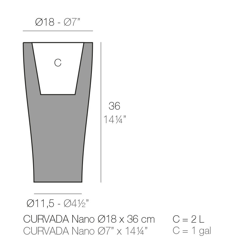Pot de fleurs en résine Nano, H 14,25 po x l 7 po x P 7 po, Bleu