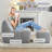 33.7" Bean Bag Lounge Chair With Ottoman-641931360
