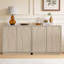 Buffet 31,5 po avec portes arquées classiques en bois massif pour couloir, salon ou vestibule, jaune antique-1058704850