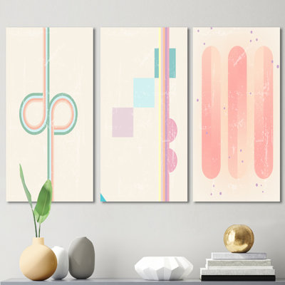 Ensemble de 3 pièces d'art abstrait rétro II - Mid-Century
