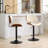 Walnut Bentwood Bar Stools Mid Century Modern Adjustable Counter Height Black Leather Upholstered 360°Swivel Bar Chairs