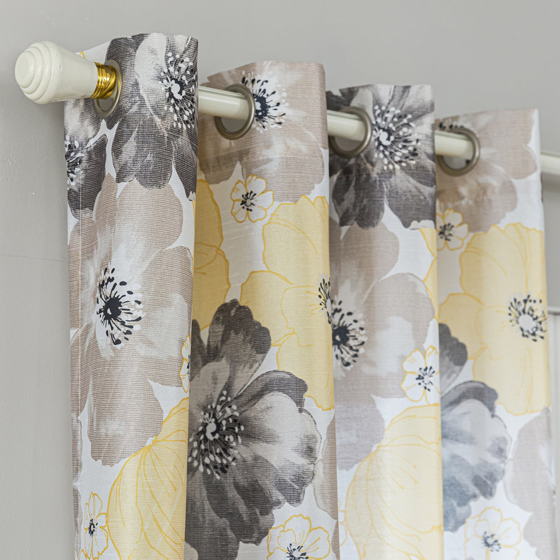 Sheer Curtain Single Panel, Yellow