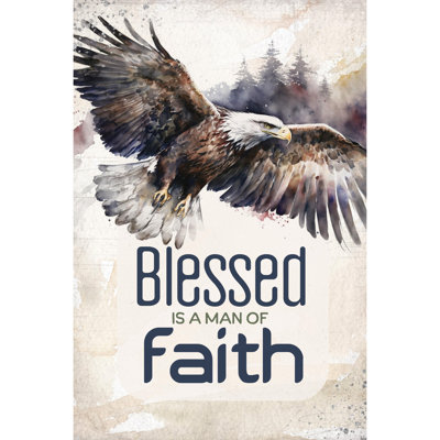 Mini plaque en bois «Blessed Is A Man» - 4 po x 6 po