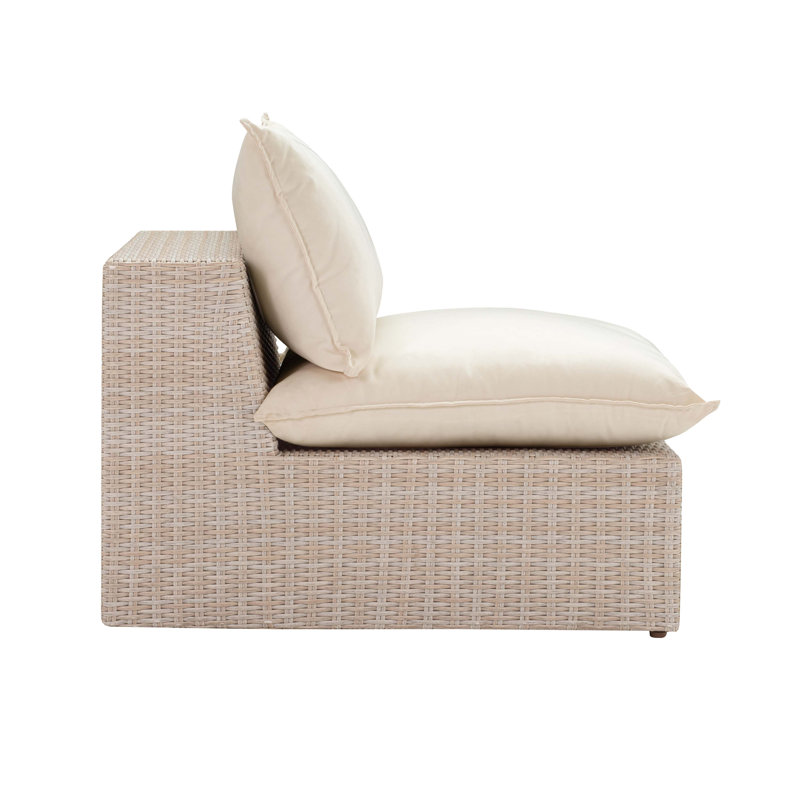 Davida Wicker Outdoor Armless Lounge Chair