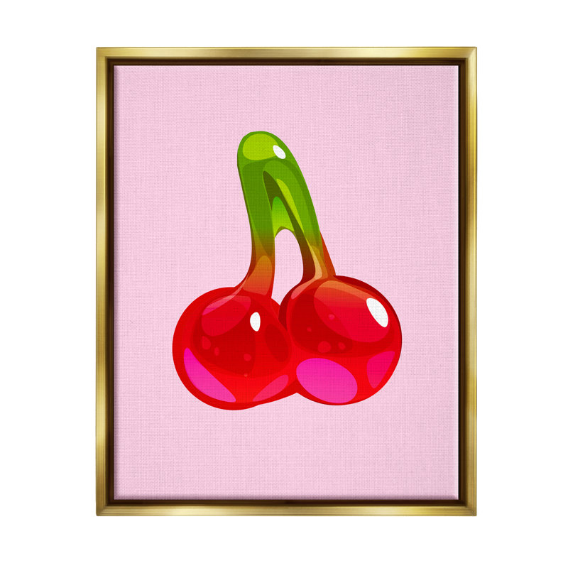 «Cherry Gummy Candy», impression encadrée sur bois, H 21 po x l 17 po x P 1,7 po, Cadre flottant métallique doré