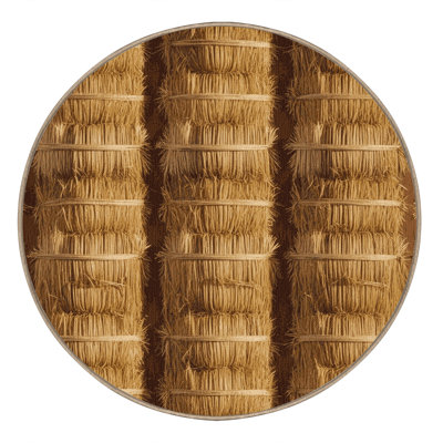 Washable Hay Bales Farm Area Rug