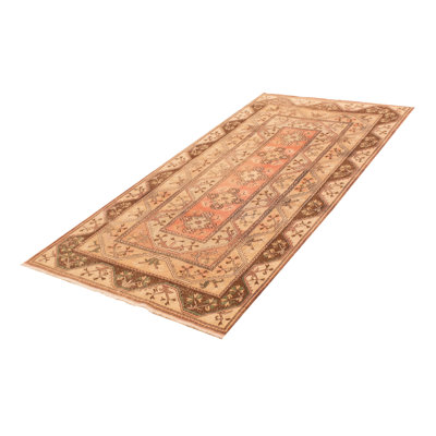 One-of-a-kind Hand Knotted Antalya Vintage Salmon Wool Rug 5'6" x 10'4"