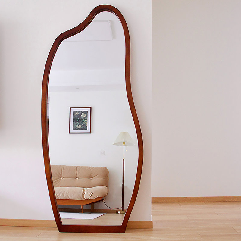 Natural Pine Irregular Full-Length Mirror - Artistic & Sturdy, 70.87” x 31.5”