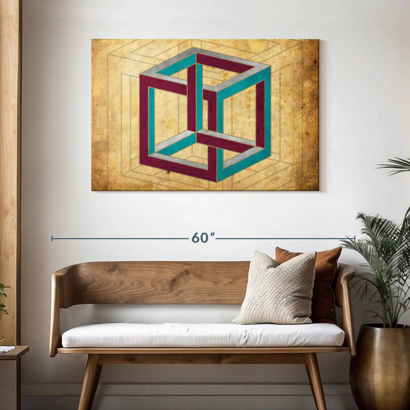 Avery Geometric Cube Illusion, 30" H x 45" W
