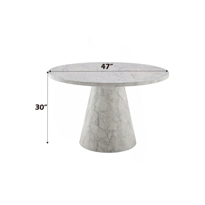 Kacey Natural Finish Engineered Stone Round Dining Table