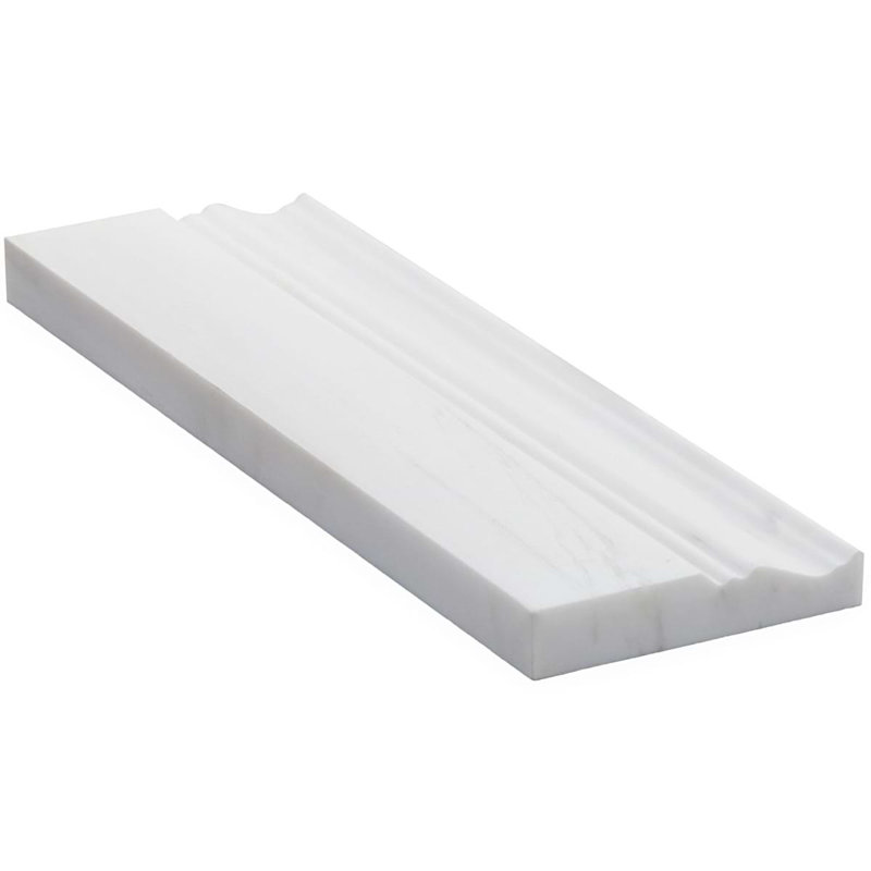 Bianco Dolomite Premium 4X12 Polished Marble Base Molding, White