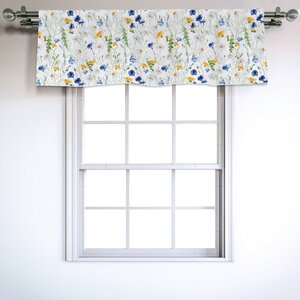 Bless international Floral Sateen Ruffled 54'' W Window Valance in ...