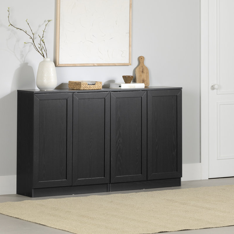 Ensemble de 2 buffets avec tablettes Arum, Chêne noir