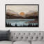 «Western Wood Effect Landscape Mountain Range Lake Trees Nature Abstract Artwork Living Room Decor on Canvas Print-93388837-93388838