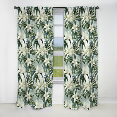 Bamboo Whispers Tropical Pattern - Floral Curtain - Blackout Floral Curtain - 1 Panels