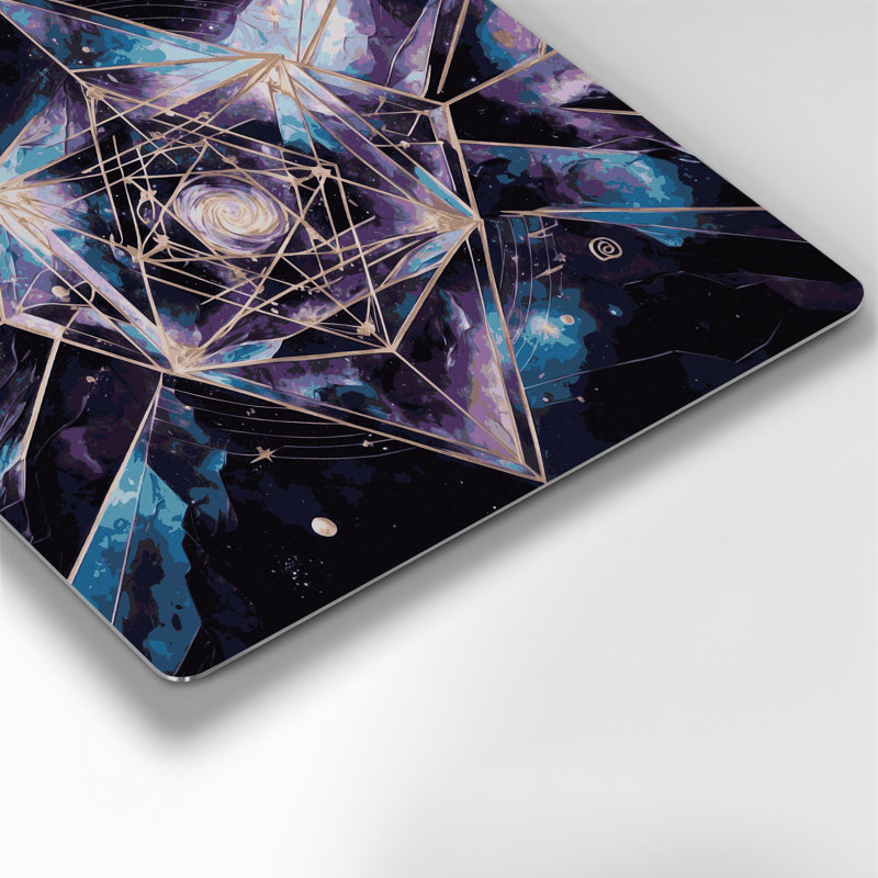 Espace, galaxie géométrique, art mural en métal mauve, H 16 po x l 16 po