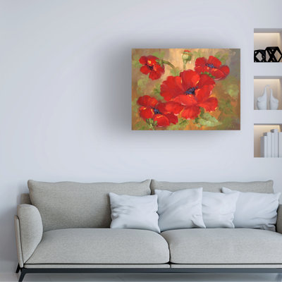 Wrapped Canvas Wall Art - Masters Fine Art 'Poppies' Wall Art for Living Room, Bedroom, or Office Décor - 26x32