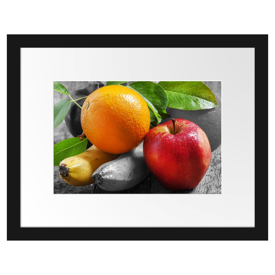 Gerahmtes Poster Apfel Banane Orange und Co.