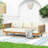 3 Seater Patio Sofa Daybed With Rattan Arms-640831823