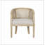 Chaise d'appoint avec structure en bois d'hévéa, revêtement beige et finition vieillie rétro pour élégance et confort-609119425